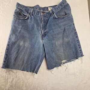 Vintage Brittania Mens Relaxed Fit Denim Cut Off Shorts Blue 100% Cotton Size 34